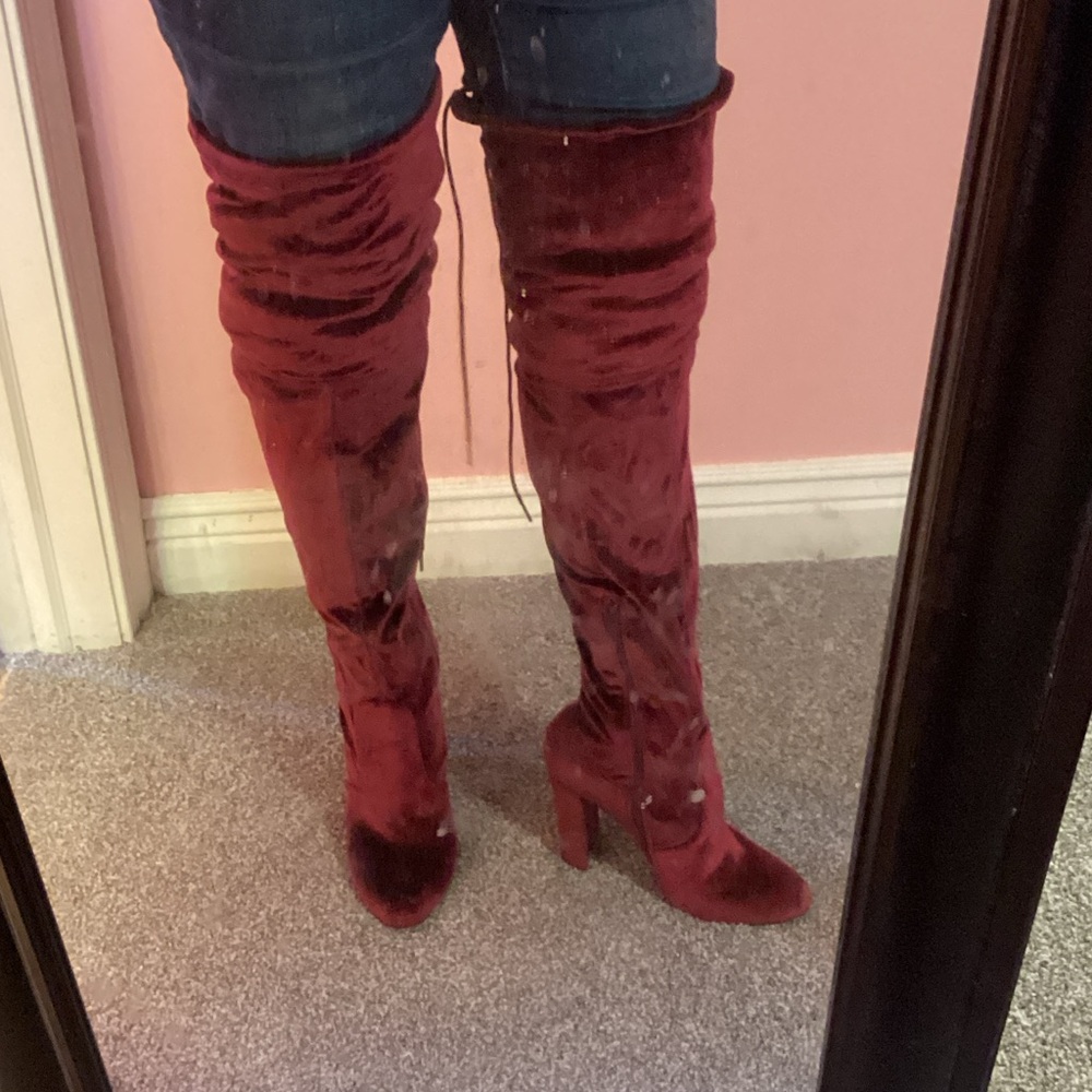 Women's Red Over-the-Knee Boots